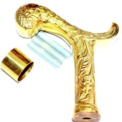 Vimal Nautical Royal Golden Brass Designer Style Handle ONLY for Wooden Walking Stick Cane Gift for Lover's