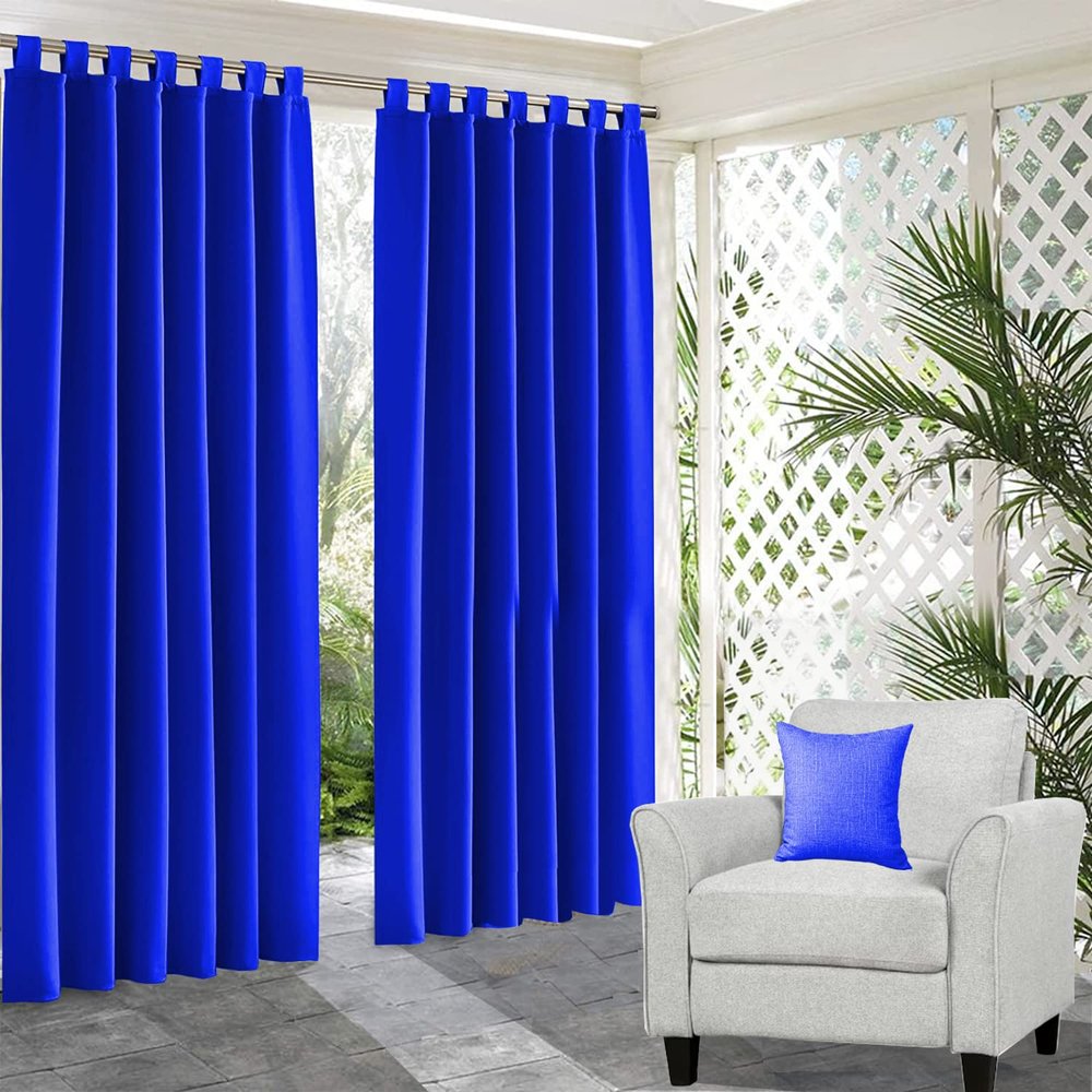 Modern Decorative Tab Top Window Curtains for Bedroom or Living Room Polyester Blend (Royal Blue, 42 Inch Wide by 72 Inch Long- 1 Panel)