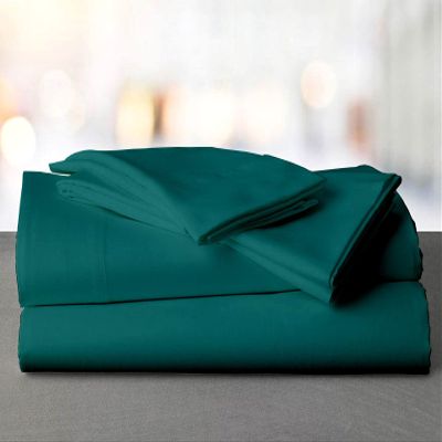 Mr Pandaa 100% American Supima Cotton 1000 Thread Count Sheet Set, Ultra Crisp, Sateen Weave Hotel Collection, 28" Deep Pockets - RV Short King-Teal Blue