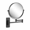 KIBI Circular Wall Mount Makeup Mirror, Dual-Sided 1x/5x Magnifying Mirror with Extendable Arm, 360 Swivel, Solid Brass Construction for Durability and Style (Matte Black - KMM100) view 1
