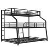 Metal Triple Bunk Beds Twin XL/Full XL/Queen, Floor Triple Bed with Long and Short Ladder/Full-Length Guardrails, 3 Beds in 1 for Boys, Girls, Teens (Black-New+Metal) view 4