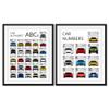 ABC and 123 Car Poster SET - Handmade Print of A to Z and 1 to 10 - (17x22" Metallic Print (Unframed) - Gift for Car Enthusiast view 1