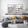 ABC and 123 Car Poster SET - Handmade Print of A to Z and 1 to 10 - (17x22" Metallic Print (Unframed) - Gift for Car Enthusiast view 2