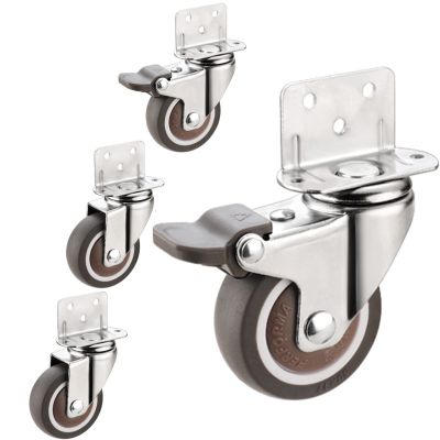 YHBZ 2in/50mm Furniture casters,Silent Swivel Caster Wheels,TPE Rubber Castor Wheels with Brake,360 Rotation,4Pcs,Flower Stand Replacement Casters,2Swivel+2Brake