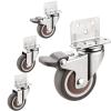 YHBZ 2in/50mm Furniture casters,Silent Swivel Caster Wheels,TPE Rubber Castor Wheels with Brake,360 Rotation,4Pcs,Flower Stand Replacement Casters,2Swivel+2Brake