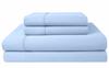 400 Thread Count Pure 100% Egyptian Cotton Sheet Set, Short King Size Bedsheet, 8 Inch Deep Pockets of Fitted Sheet - 4 Piece Soft Sateen Weave Hotel Bedding 400-TC - Light Blue Solid view 1