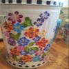 Hand Painted Trash Can Decorative Trash Can Painted Trash Can Galvanized Can - 30 gallon view 4