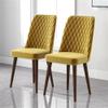 ASHCROFT Ellen Mid-Century Modern Gold Velvet Dining Chair (Set of 2) view 3