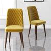 ASHCROFT Ellen Mid-Century Modern Gold Velvet Dining Chair (Set of 2) view 4