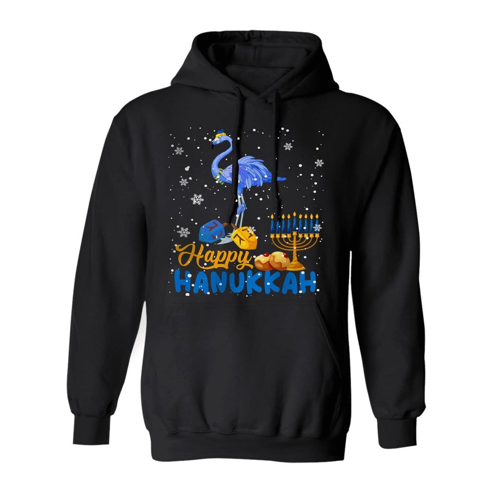 Happy Hanukkah Cute Hanukkah Chanukah Flamingo With Menorah Jewish Proud Lover Gifts Hoodie