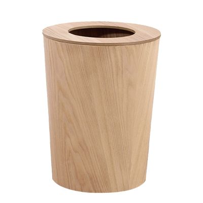 DRSFF Round Large Rubbish Bin Flip Trash Can Garbage Basket Waste Recycling Container for Home Bathroom Kitchen BedroomFraxinus Mandshurica Wastebasket