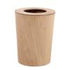 DRSFF Round Large Rubbish Bin Flip Trash Can Garbage Basket Waste Recycling Container for Home Bathroom Kitchen BedroomFraxinus Mandshurica Wastebasket view 1