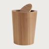 DRSFF Kitchen Rubbish Container Wooden Garbage Bin Bathroom Flip Trash Can Office Waste Paper Recycling Basket Home Bedroom Walnut Colour Large Eco Dustbin view 1