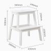 LHYZF Wooden Step Ladder, 2 Steps Folding Climb Step Stool, Multifunction for Home and Library and Loft Ladder Shelving - White view 2