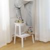 LHYZF Wooden Step Ladder, 2 Steps Folding Climb Step Stool, Multifunction for Home and Library and Loft Ladder Shelving - White view 3