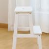 LHYZF Wooden Step Ladder, 2 Steps Folding Climb Step Stool, Multifunction for Home and Library and Loft Ladder Shelving - White view 4