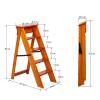 LHYZF Solid Wood Folding 5 Step Stepladders Household Portable Ladders Chairs Multifunction Climb Ladder Stools for Home Garden or Library view 2