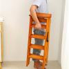 LHYZF Solid Wood Folding 5 Step Stepladders Household Portable Ladders Chairs Multifunction Climb Ladder Stools for Home Garden or Library view 4