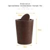 DRSFF Dark Brown Flip Trash Can Home Bathroom Kitchen Bedroom Round Garbage Bin Large Eco Wooden Dustbin Rubbish Recycling Container Waste Paper Basket view 2