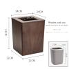 DRSFF 8L Large Trash Can Wooden Garbage Bin Kitchen Rubbish Container Chinese Style Home Eco Waste Dustbin Living Room Bedroom Bathroom Light Luxury Recycle Bin view 2
