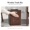DRSFF 8L Large Trash Can Wooden Garbage Bin Kitchen Rubbish Container Chinese Style Home Eco Waste Dustbin Living Room Bedroom Bathroom Light Luxury Recycle Bin view 3