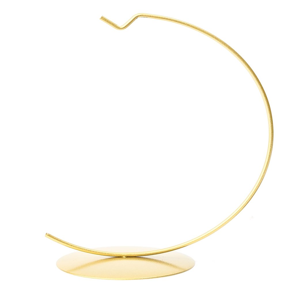 Polish Gallery Glass Ornament Display Stand Holder 8 inch Tall Tabletop Round Hanger Hook for Glass Ball 150mm/6inch Gold