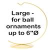 Polish Gallery Glass Ornament Display Stand Holder 8 inch Tall Tabletop Round Hanger Hook for Glass Ball 150mm/6inch  Gold view 2