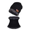 BCDlily Fleece Lined Beanie Hats with Scarf Set for Men Women Winter Warm Thick Knitted Hats Skull Cap Neck Warmer (Black_A) view 2