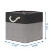 Temary 12 Inch Cube Storage Baskets 4 Pack Fabric Storage Bin for Clothes, Large Baskets with Handles, Basket for Organizing Towels, Blankets, Collapsible Cube Storage Bins (Black&Gray) view 2