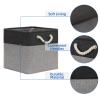 Temary 12 Inch Cube Storage Baskets 4 Pack Fabric Storage Bin for Clothes, Large Baskets with Handles, Basket for Organizing Towels, Blankets, Collapsible Cube Storage Bins (Black&Gray) view 3