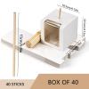 BadenBach 40 Pack Candy Apple Boxes with Hole and Sticks, 4" x 4" x 4" Kraft Caramel Apple Box with Clear Window, Chocolate Covered Apples Packaging Boxes for Wedding,Party,Father's Day(White) view 2