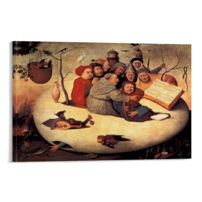 14 Famous Paintings by Hieronymus Bosch - The Concert in The Egg Canvas Art Poster and Wall Art Picture Print Modern Family Bedroom Decor Posters 24x36inch(60x90cm)