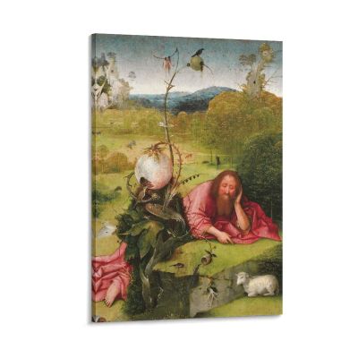 14 Famous Paintings by Hieronymus Bosch - St. John The Baptist in Meditation Poster Decorative Painting Canvas Wall Art Living Room Posters Bedroom Painting 24x36inch(60x90cm)