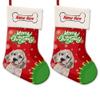 MALIHONG 2 Packs Personalized Merry Christmas Cute Dog English Setter Stocking Snowflake Red and Green Xmas Party Holiday Home Decor Gift 14.4" view 1