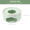1set Light Green Ceramic Teapot Warmer Multi-Functional Tea Heating Base for Home Use Convenient Candle Stand for Loose Leaf Tea and for Housewarming and Birthdays view 2