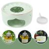 1set Light Green Ceramic Teapot Warmer Multi-Functional Tea Heating Base for Home Use Convenient Candle Stand for Loose Leaf Tea and for Housewarming and Birthdays view 4