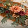 Ling's moment Terracotta Flower Garland - 6FT Eucalyptus & Rose - Sweetheart Table Decor for Wedding Reception, Fall Artificial Floral Garland for Mantle, Christmas Decoration, Burnt Orange view 4