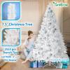YardGrow 7.38ft Artificial Premium Spruce Christmas Tree Hinged Fir Pine Tree Stand Included for Xmas Decoration (White) view 3