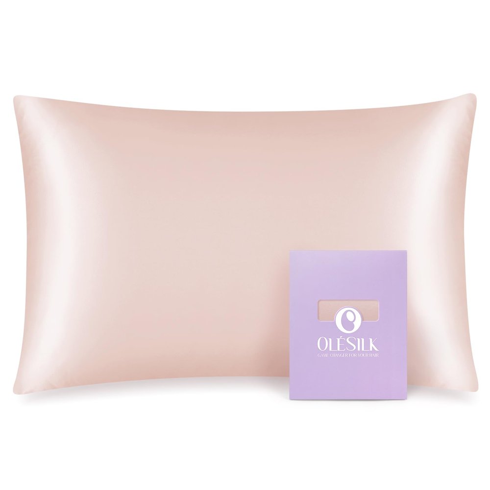 OLESILK Toddler 100% Mulberry Silk Pillowcase, Zipper, 13"x 18", Plum