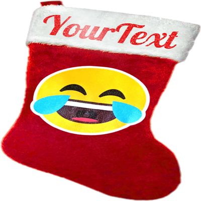Bopsterized Customized Sparkling Glitter Christmas Stocking (Laughing with Tears of Joy)