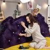 ZZYK Soft Reading Headboard Pillow, Large Bolster Headboard Backrest Positioning Support Wedge Cushion, for Day Bed Bunk Bed Sofa Bed with Removable Cover,Purple,59"/150cm view 1