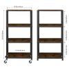 MOOACE Industrial Kitchen Rolling Cart with Wheels, 4-Tier Wood Cover Design Storage Snack Coffee Cart for Living Room, Bathroom, Office view 2