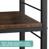 MOOACE Industrial Kitchen Rolling Cart with Wheels, 4-Tier Wood Cover Design Storage Snack Coffee Cart for Living Room, Bathroom, Office view 3