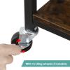MOOACE Industrial Kitchen Rolling Cart with Wheels, 4-Tier Wood Cover Design Storage Snack Coffee Cart for Living Room, Bathroom, Office view 4