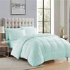 7 Piece Bed-in-A-Beg Set Includes-1 Box Stitched Comforter,1 Fitted 18" Deep Pocket,1 Flat,4 Pillowcases 100% Cotton 500 GSM Fill Classic Box Stitched Comforter Bed Set Twin/Twin XL-Light Blue view 1