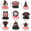 9PCS Rose Gold Retirement Party Decorations - Honeycomb Glitter Table Centerpiece Toppers for Happy Celebration Supplies for Women view 2