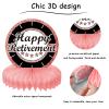 9PCS Rose Gold Retirement Party Decorations - Honeycomb Glitter Table Centerpiece Toppers for Happy Celebration Supplies for Women view 3