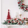 Christmas Tree Holiday Table Dcor, Hand Beaded Dickens Holiday Tablescape with Gold Metal Stand, Mantel X'Mas Dcor, Red view 2