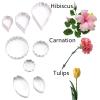42Pcs Stainless Steel Gum Paste Flower Cutter Set Fondant Flower Cutter Gumpaste Flower Molds Sugarcraft Flower Making Tool for Wedding,Birthday Cake Decorating view 2