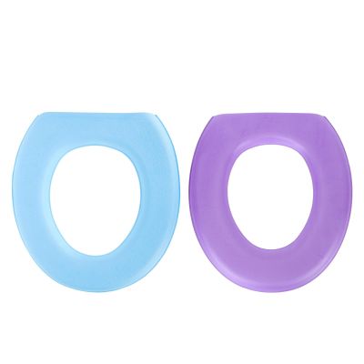 2Pcs Eva Toilet Seat Covers - Thicken, Waterproof, Washable, Self-Adhesive, Warm and Comfortable for Winter, Universal Fit, Blue